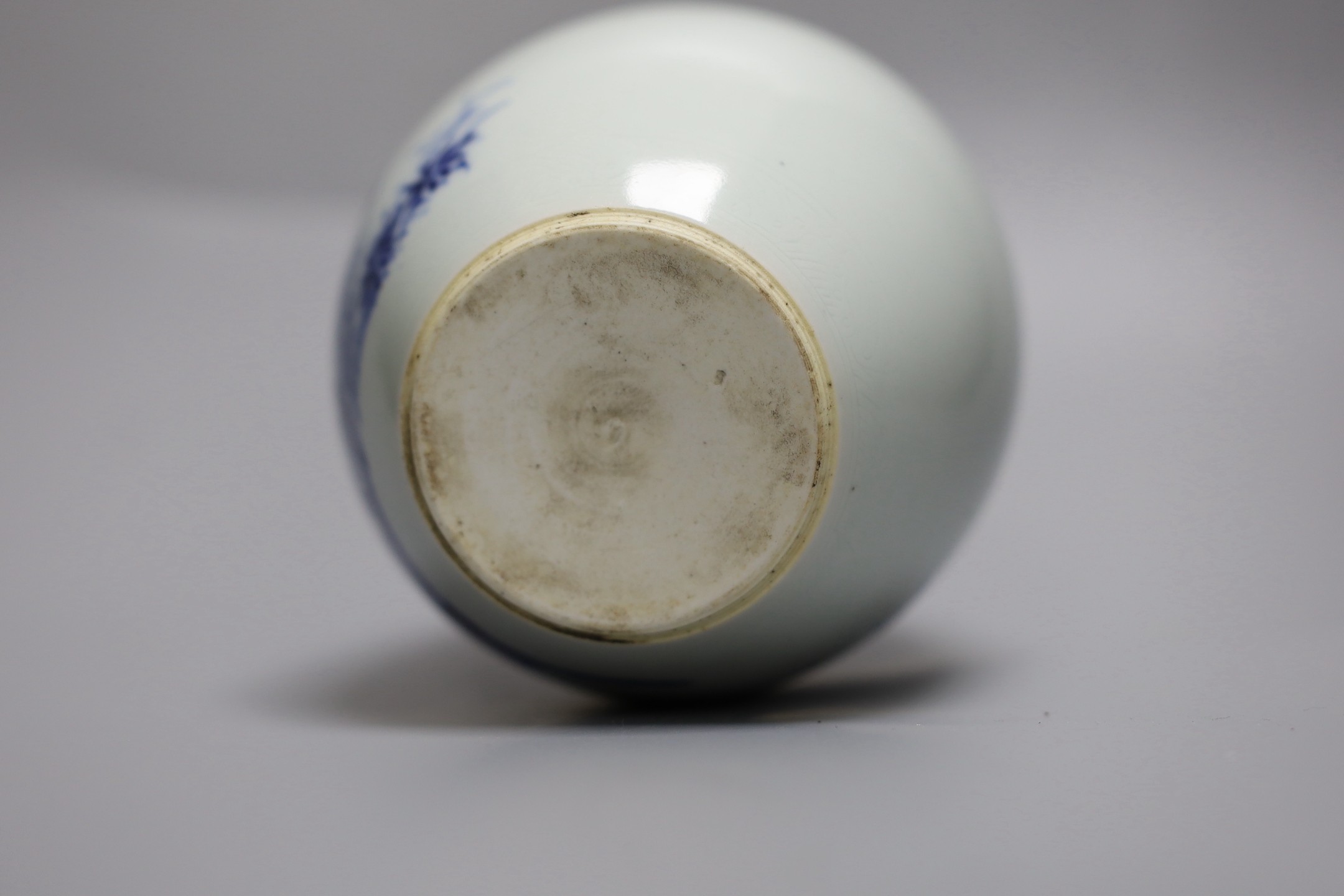 A Chinese blue and white ovoid jar, 15cm